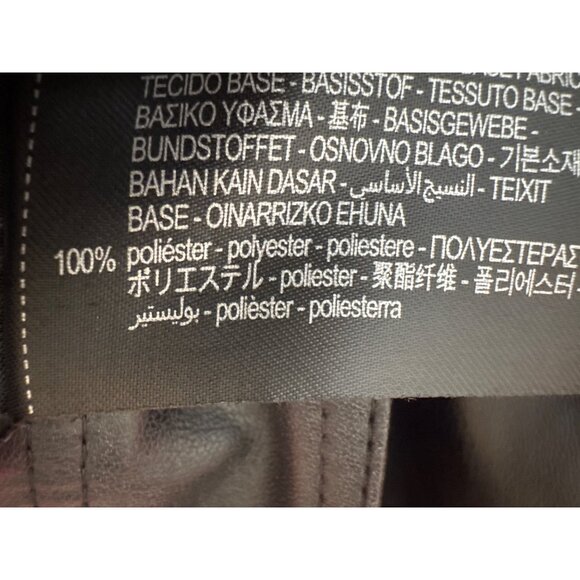 ZARA Faux Leather Size 6 Cropped Wide Leg Pants Black - Picture 11 of 13